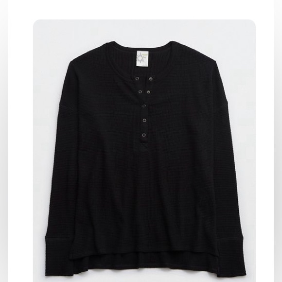 OFFLINE BY AERIE WAFFLE HENLEY SHIRT - Picture 1 of 2